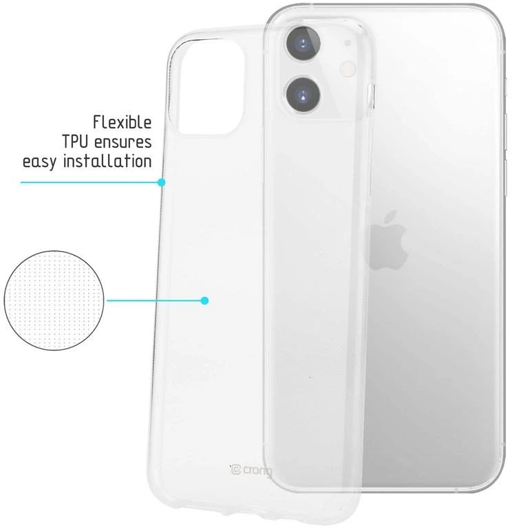 Crong Crystal Slim Cover - Flexible dėklas skirtas Apple iPhone 11 Clear