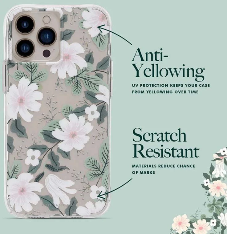 Rifle Paper Clear - dėklas skirtas Apple iPhone 14 Pro Max Willow