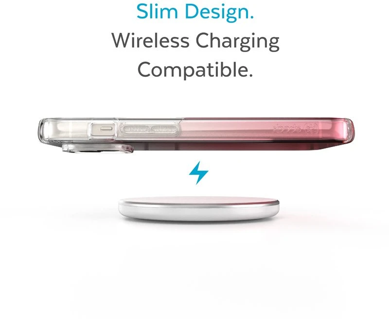 Speck Presidio Perfect-Clear + Ombre - dėklas skirtas Apple iPhone 15 Plus / 14 Plus su MICROBAN Clear / Vintage Rose Fade