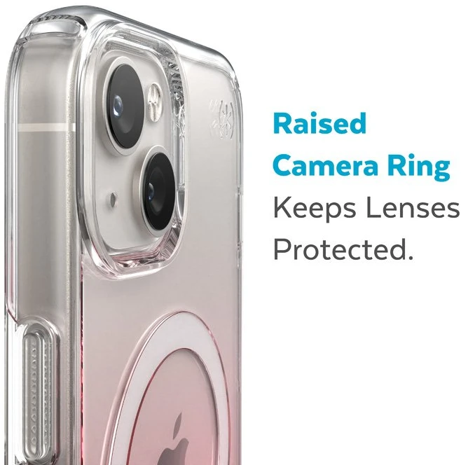 Speck Presidio Perfect-Clear + Ombre + MagSafe - dėklas skirtas Apple iPhone 15 Plus / 14 Plus su MICROBAN coating Clear / Vintage Rose Fade