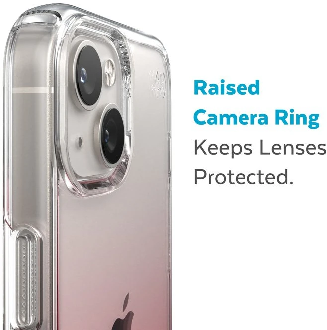 Speck Presidio Perfect-Clear + Ombre - dėklas skirtas Apple iPhone 15 Plus / 14 Plus su MICROBAN Clear / Vintage Rose Fade