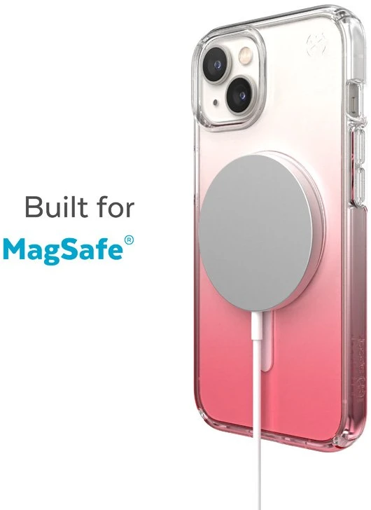Speck Presidio Perfect-Clear + Ombre + MagSafe - dėklas skirtas Apple iPhone 15 Plus / 14 Plus su MICROBAN coating Clear / Vintage Rose Fade