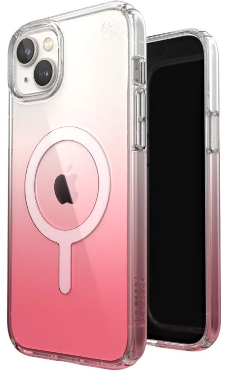Speck Presidio Perfect-Clear + Ombre + MagSafe - dėklas skirtas Apple iPhone 15 Plus / 14 Plus su MICROBAN coating Clear / Vintage Rose Fade