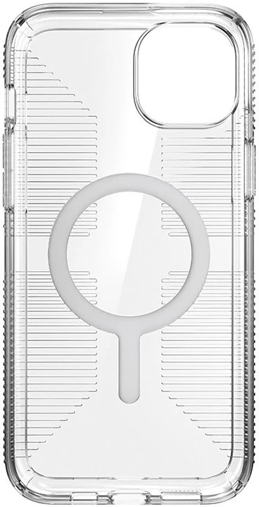 Speck Gemshell Grip + MagSafe - dėklas skirtas Apple iPhone 15 Plus / Apple iPhone 14 Plus Clear / Chrome Finish
