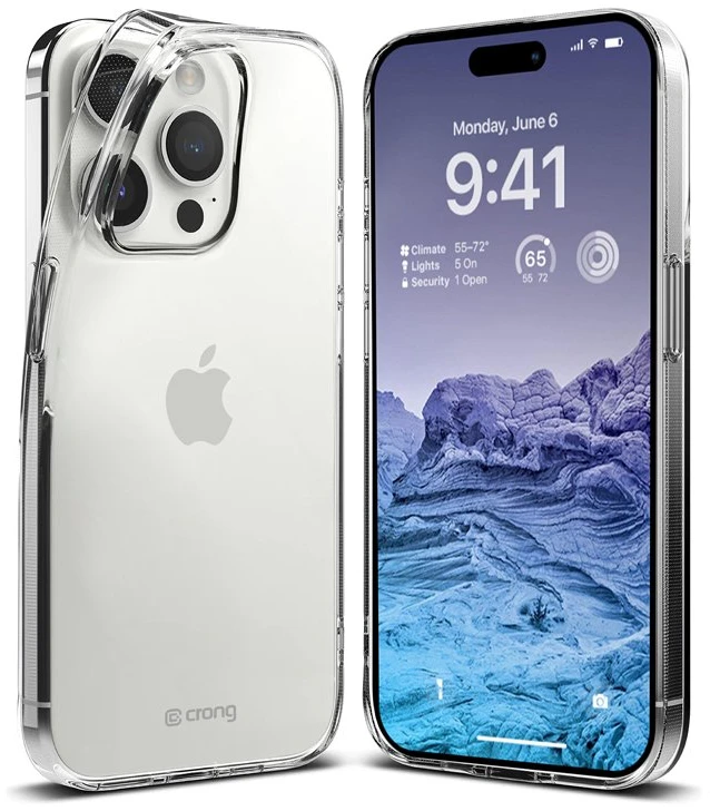 Crong Crystal Slim Cover - Dėklas iPhone 15 Pro (permatomas)