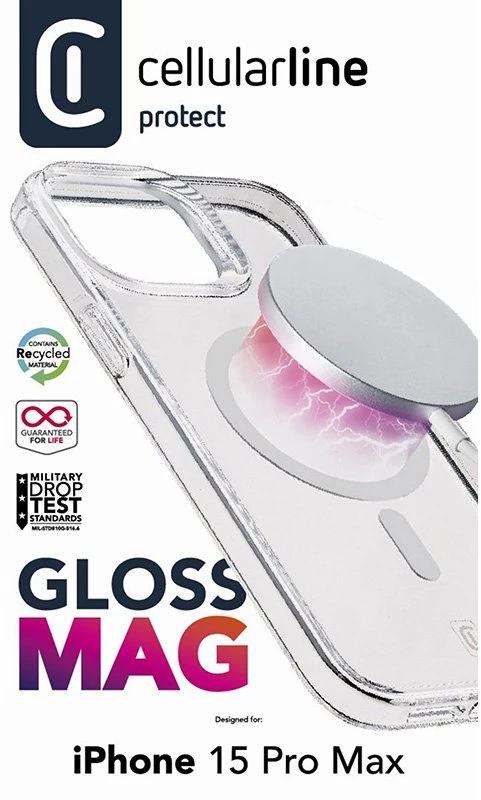 Cellular Line Permatomas dėklas iPhone 15 Pro Max, Cellularline Gloss Mag