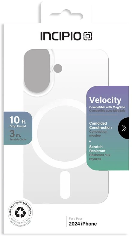 Incipio Velocity MagSafe - dėklas Apple iPhone 16 Clear