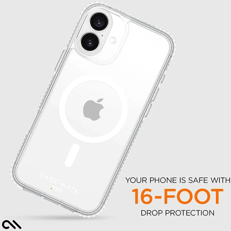 Case-Mate Tough D3O MagSafe - dėklas skirtas Apple iPhone 16 Plus Clear