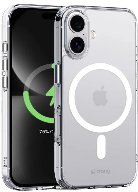Dėklas Crong Clear MAG Cover su iPhone 16 Plus permatomomis