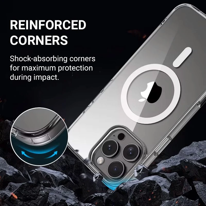 Dėklas Crong Clear MAG Cover su iPhone 16 Plus permatomomis