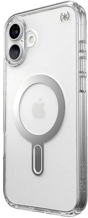 Speck Presidio Perfect-Clear ClickLock & MagSafe - dėklas skirtas Apple iPhone 16 Plus Clear / Chrome Finish / Serene Sidabrinis