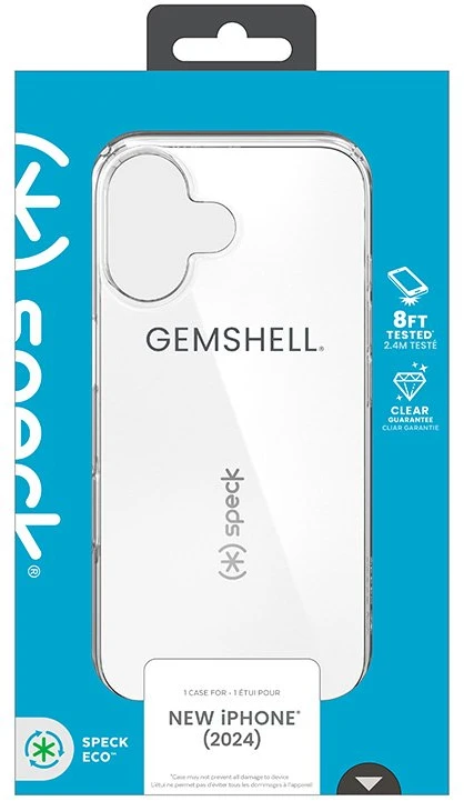 Speck „Gemshell“ dėklas, skirtas „iPhone 16“, permatomas
