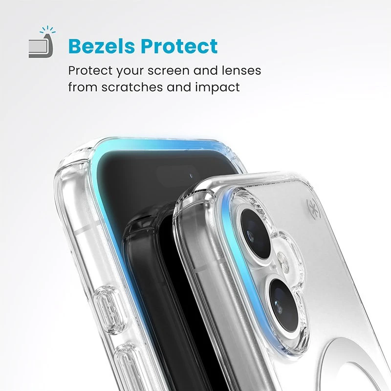 Dėklas Speck Presidio Perfect-Clear ClickLock & MagSafe do iPhone 16 permatomas