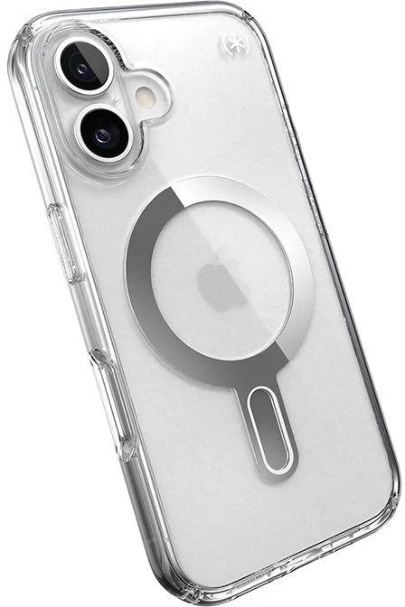 Dėklas Speck Presidio Perfect-Clear ClickLock & MagSafe do iPhone 16 permatomas
