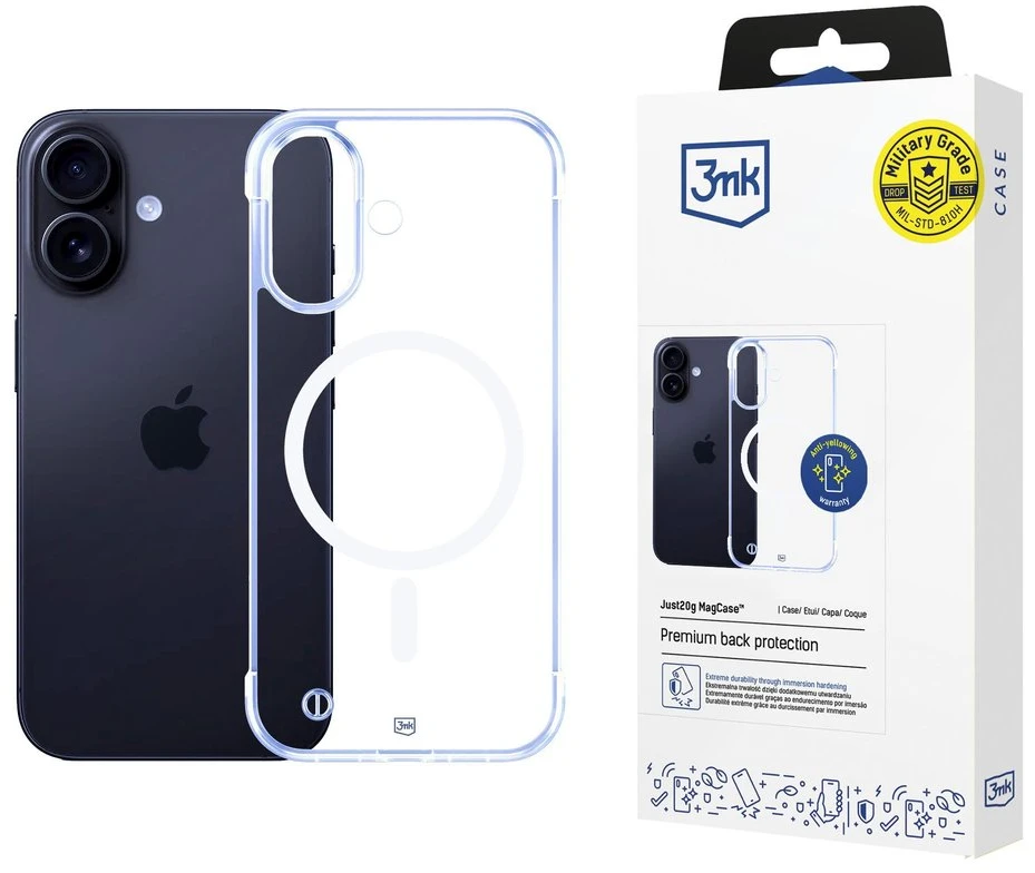 Dėklas 3Mk apsauginis 3mk Just20g MagCase, skirtas iPhone 16 - skaidrus