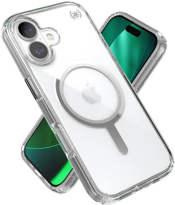 Speck Presidio Perfect Clear MagSafe - dėklas skirtas Apple iPhone 17 Clear / Sidabrinis