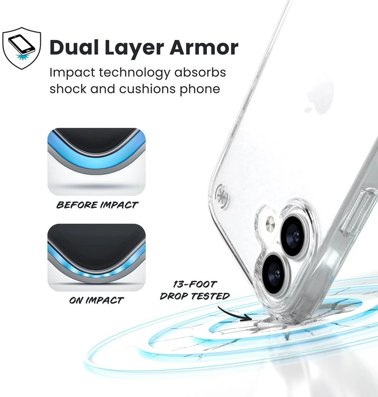 Speck Presidio Perfect-Clear - dėklas skirtas Apple iPhone 17 Clear