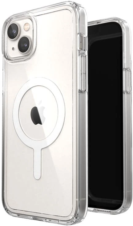 Dėklas Speck Gemshell + MagSafe, skirtas iPhone 14 Plus su puse mikrobano (skaidrus)