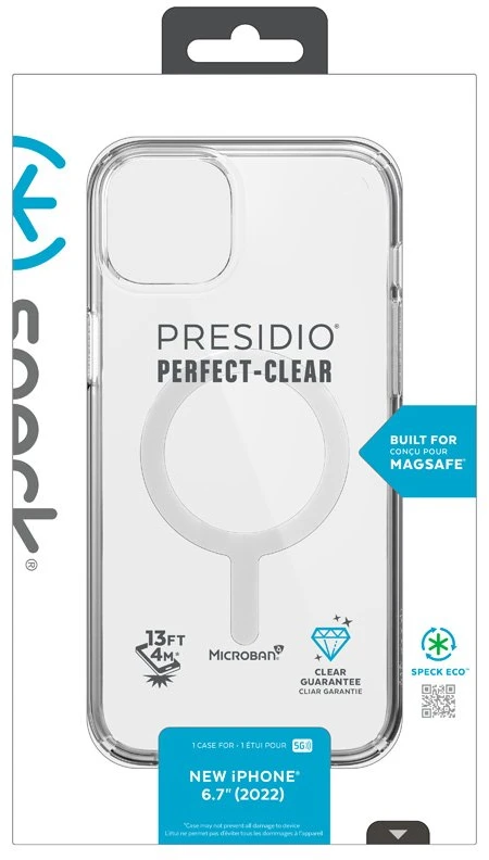 Speck Presidio Perfect-Clear + MagSafe - dėklas skirtas Apple iPhone 15 Plus / 14 Plus su MICROBAN coating Clear