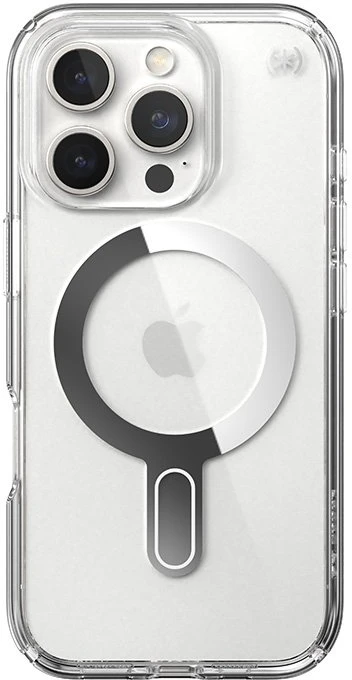Speck Presidio Perfect-Clear ClickLock & MagSafe - dėklas skirtas Apple iPhone 16 Pro Clear / Chrome Finish / Serene Sidabrinis