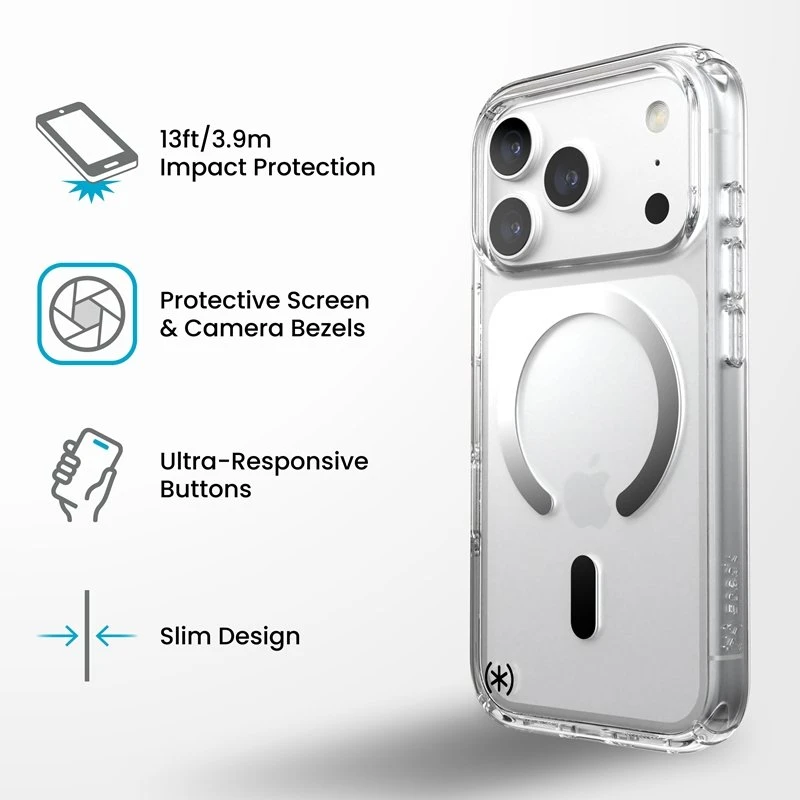 Permatomas dėklas Speck Presidio Perfect-Clear MagSafe iPhone 18 Pro / 17 Pro