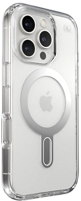 Speck Presidio Perfect-Clear ClickLock & MagSafe - dėklas skirtas Apple iPhone 16 Pro Clear / Chrome Finish / Serene Sidabrinis