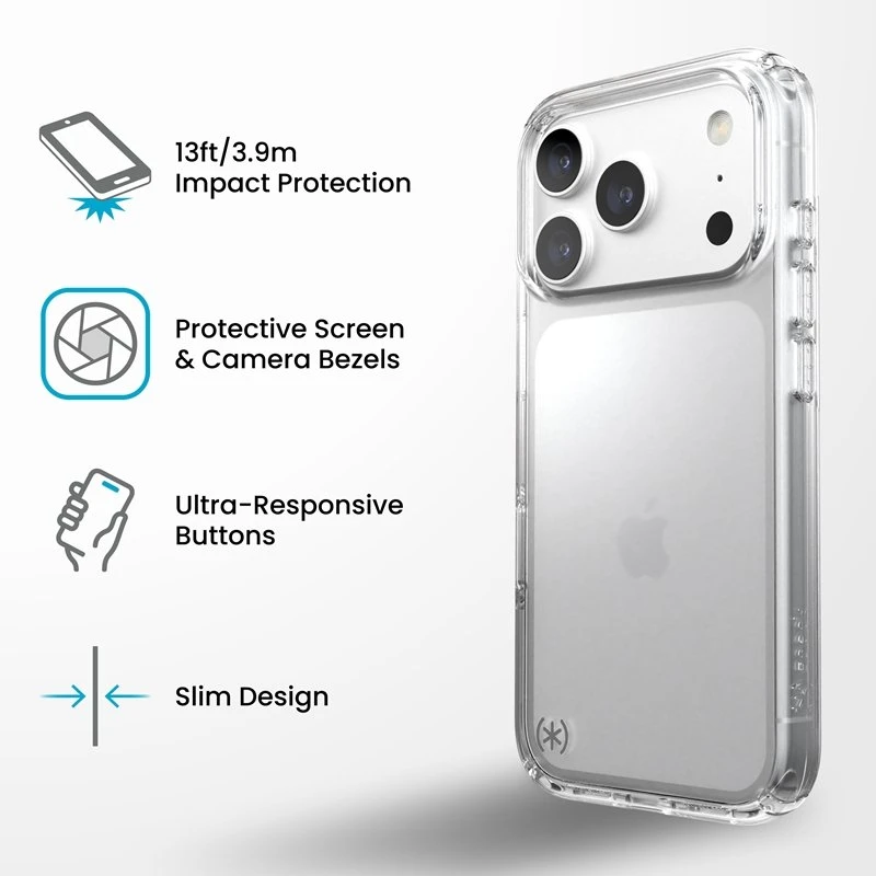 Permatomas dėklas Speck Presidio Perfect-Clear iPhone 18 Pro / 17 Pro