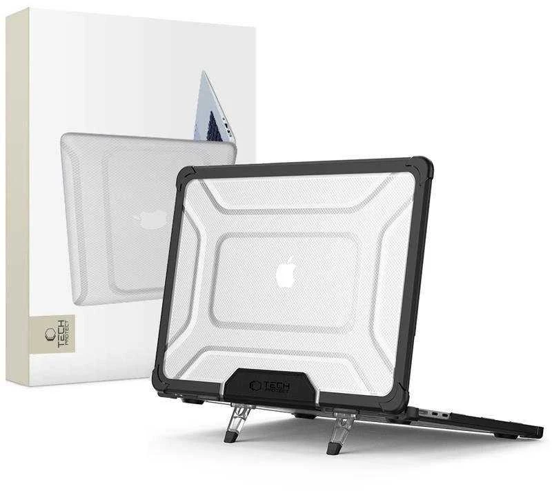 „Tech-Protect SmartShell Pro“ dėklas, skirtas „MacBook Air 13“ (2023–2025 M2 / M3 / M4) – skaidrus ir juodas