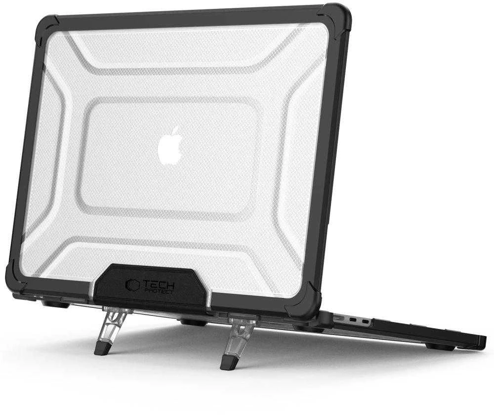 „Tech-Protect SmartShell Pro“ dėklas, skirtas „MacBook Air 13“ (2023–2025 M2 / M3 / M4) – skaidrus ir juodas
