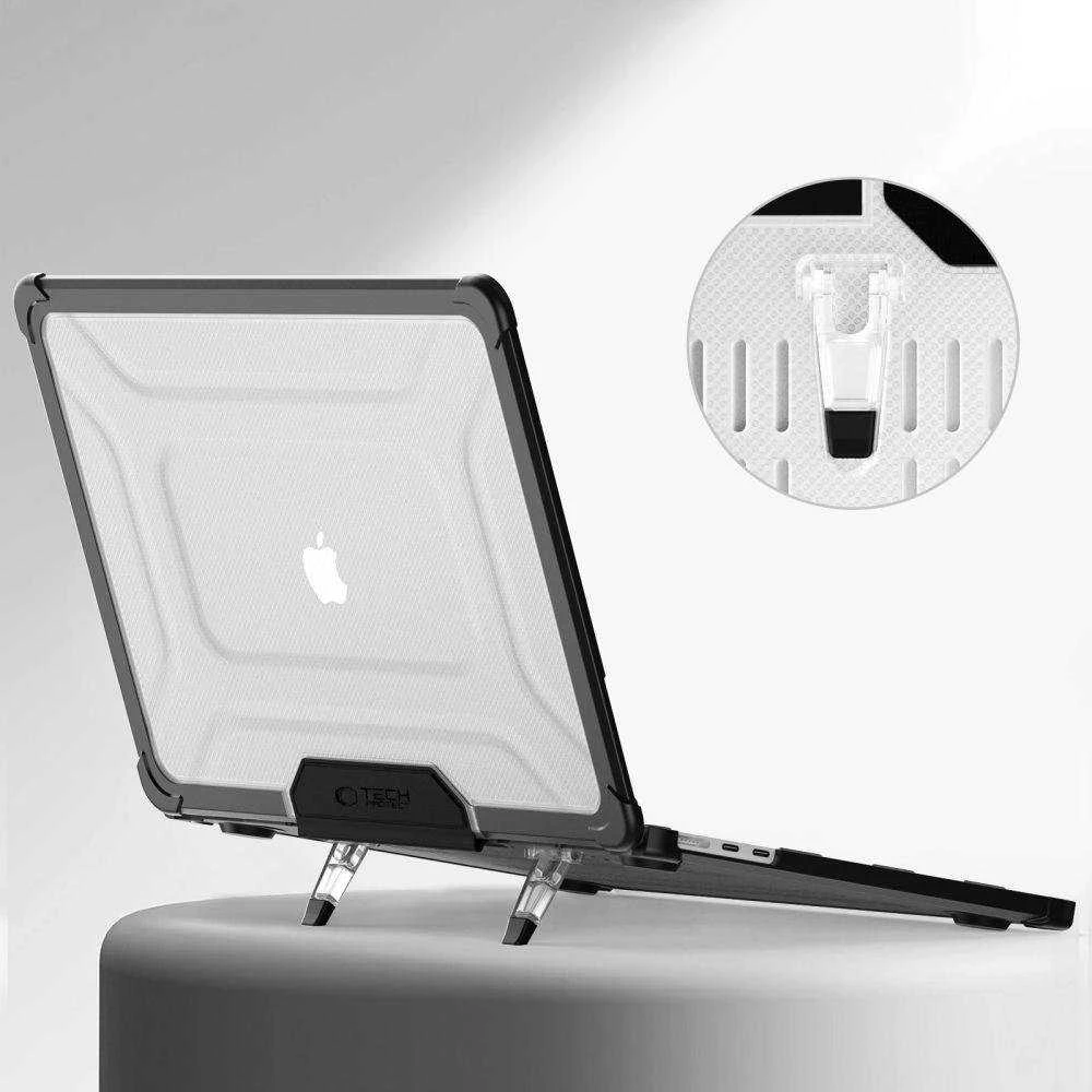 „Tech-Protect SmartShell Pro“ dėklas, skirtas „MacBook Air 13“ (2023–2025 M2 / M3 / M4) – skaidrus ir juodas