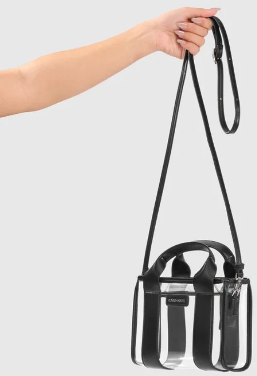 Case-Mate Micro Tote Bag - Atsparus vandeniui Shoulder Bag (Midnight Juodas/Clear)