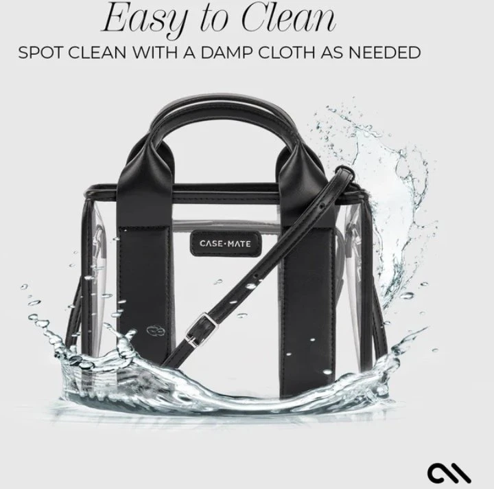 Case-Mate Micro Tote Bag - Atsparus vandeniui Shoulder Bag (Midnight Juodas/Clear)