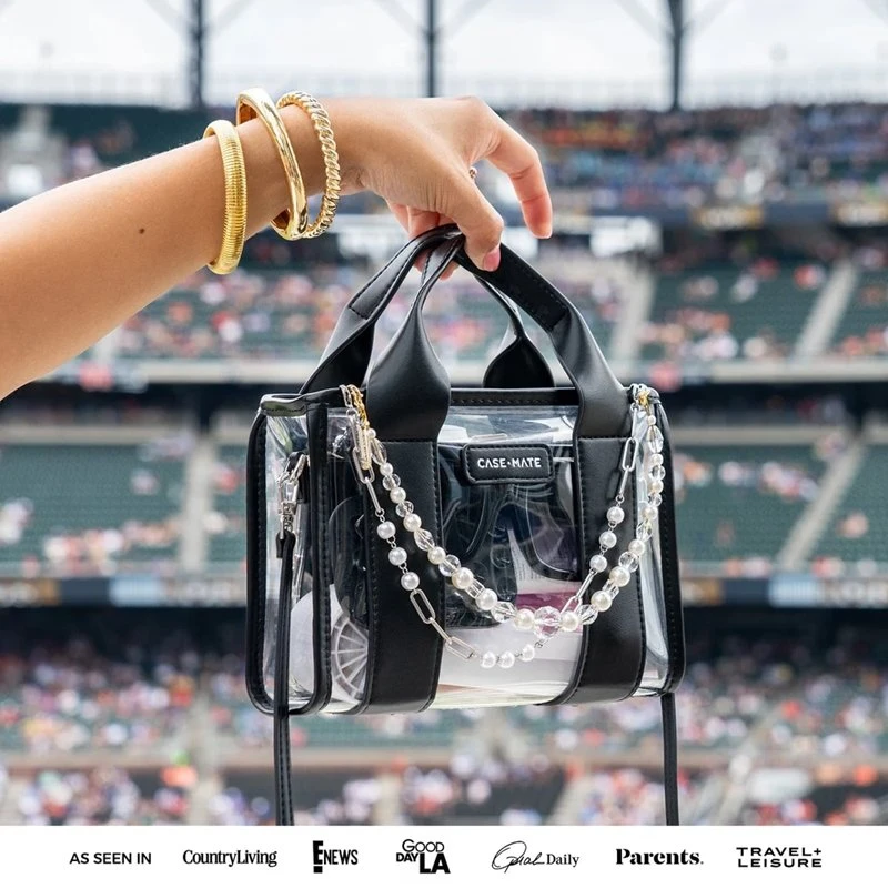 Case-Mate Micro Tote Bag - Atsparus vandeniui Shoulder Bag (Midnight Juodas/Clear)