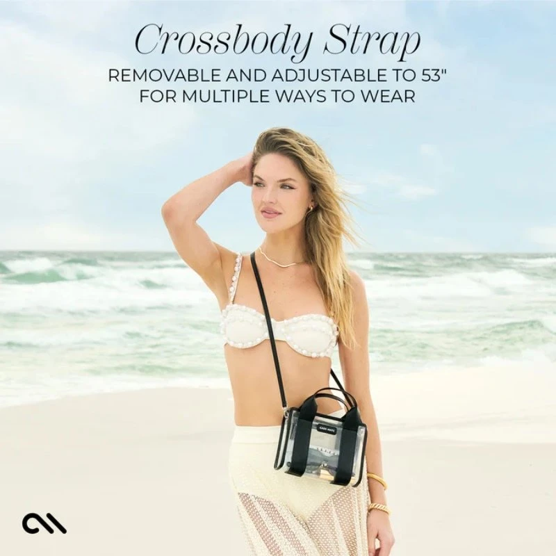 Case-Mate Micro Tote Bag - Atsparus vandeniui Shoulder Bag (Midnight Juodas/Clear)