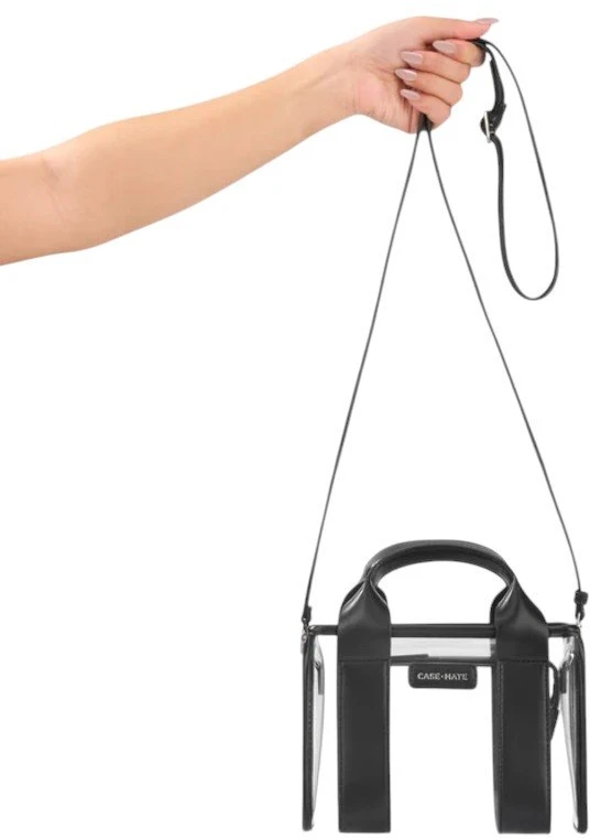 Case-Mate Micro Tote Bag - Atsparus vandeniui Shoulder Bag (Midnight Juodas/Clear)