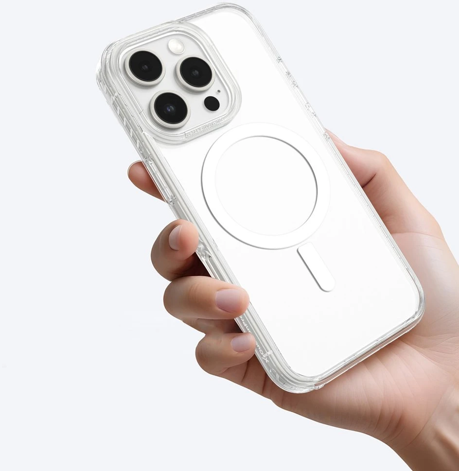 AmazingThing Titan Pro Mag dėklas su Magnetic Ring skirtas Apple iPhone 16 Pro - skaidrus