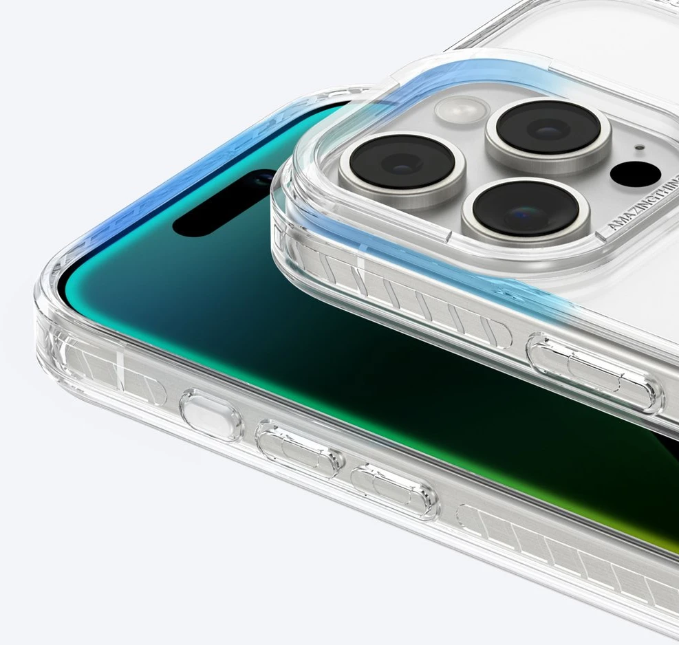 AmazingThing Titan Pro Mag dėklas su Magnetic Ring skirtas Apple iPhone 16 Pro - skaidrus