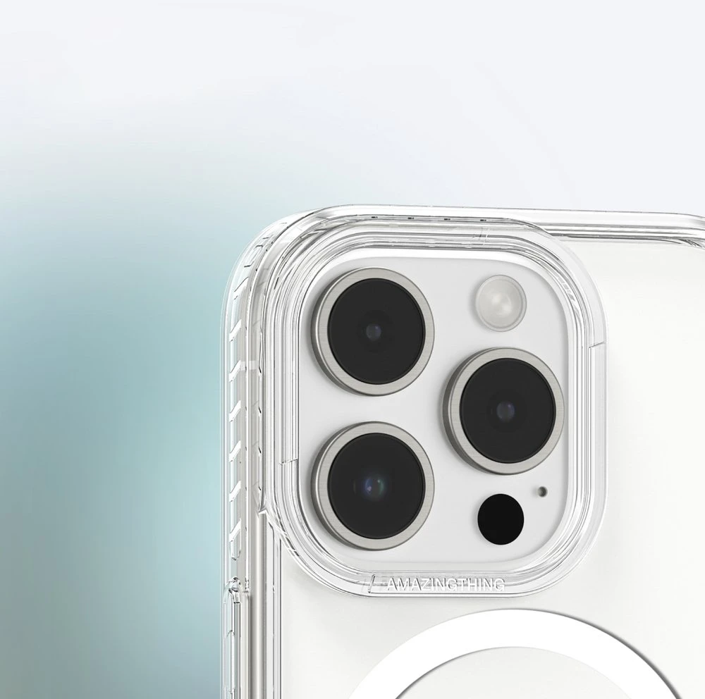 AmazingThing Titan Pro Mag dėklas su Magnetic Ring skirtas Apple iPhone 16 Pro - skaidrus