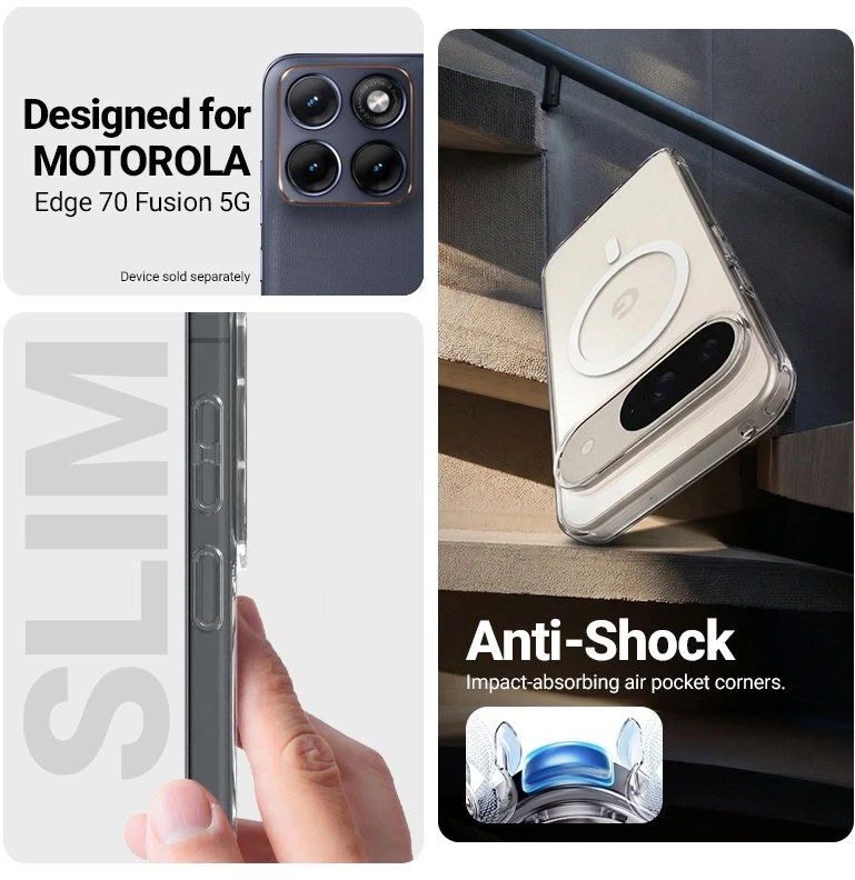 Permatomas MagSafe dėklas Motorola Edge 70 Fusion, Crong