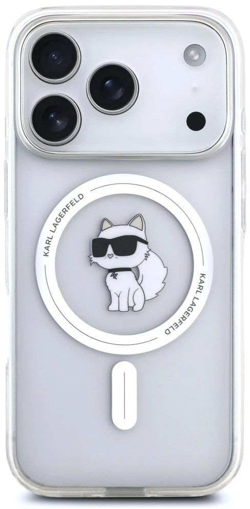 Karl Lagerfeld IML Choupette MagSafe dėklas skirtas Apple iPhone 17 Pro Max Clear