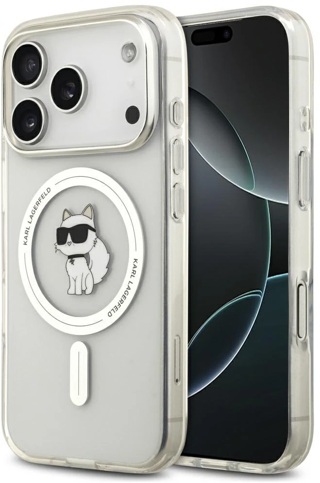 Karl Lagerfeld IML Choupette MagSafe dėklas skirtas Apple iPhone 17 Pro Max Clear