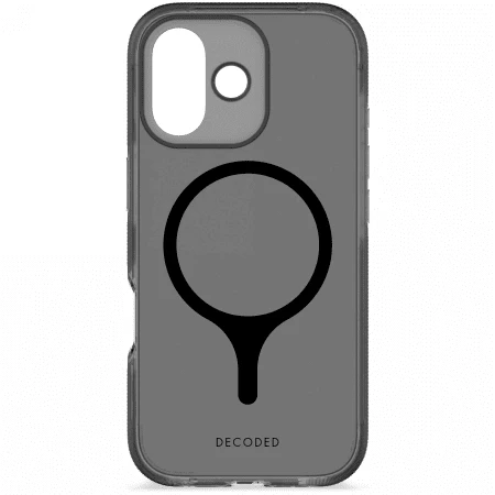 „Decoded DropTec“ skaidrus galinis dangtelis „MagSafe“ dėklas, skirtas „iPhone 17“ - juodas