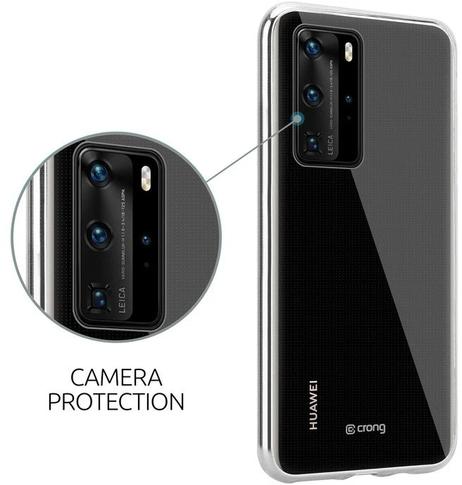 Crong Crystal Slim Cover - Protective dėklas skirtas Huawei P40 Clear