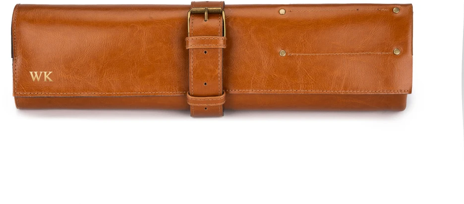 Kelioninis Solier Accessories Personalised leather knife case Solier SA44 camel
