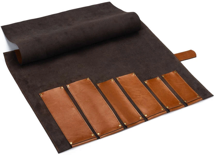 Kelioninis Solier Accessories Personalised leather knife case Solier SA44 camel