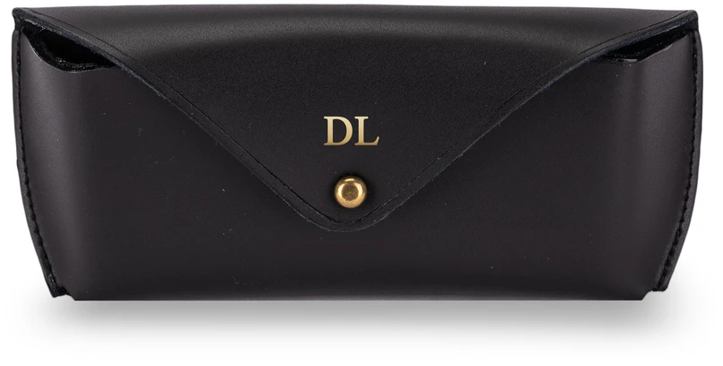 Solier Accessories Personalized genuine leather spectacle case Solier SA37 juodas