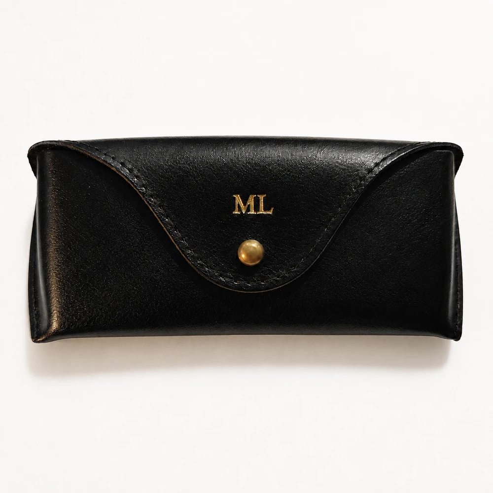 Solier Accessories Personalized genuine leather spectacle case Solier SA37 juodas