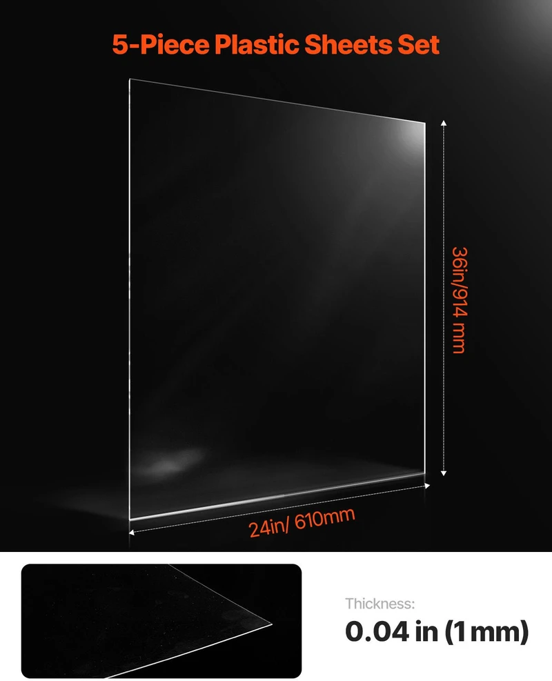VEVOR 5 dalių PET plokštės 610 x 914 mm