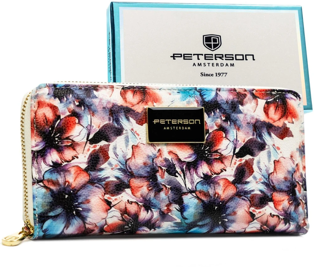 Vidutinė Piniginė moterims Peterson, gėlėta PT72