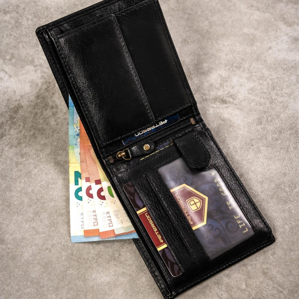 RING Odinė piniginė+raktų pakabukas rinkinys PETERSON PTN SET-M-N994-GVT